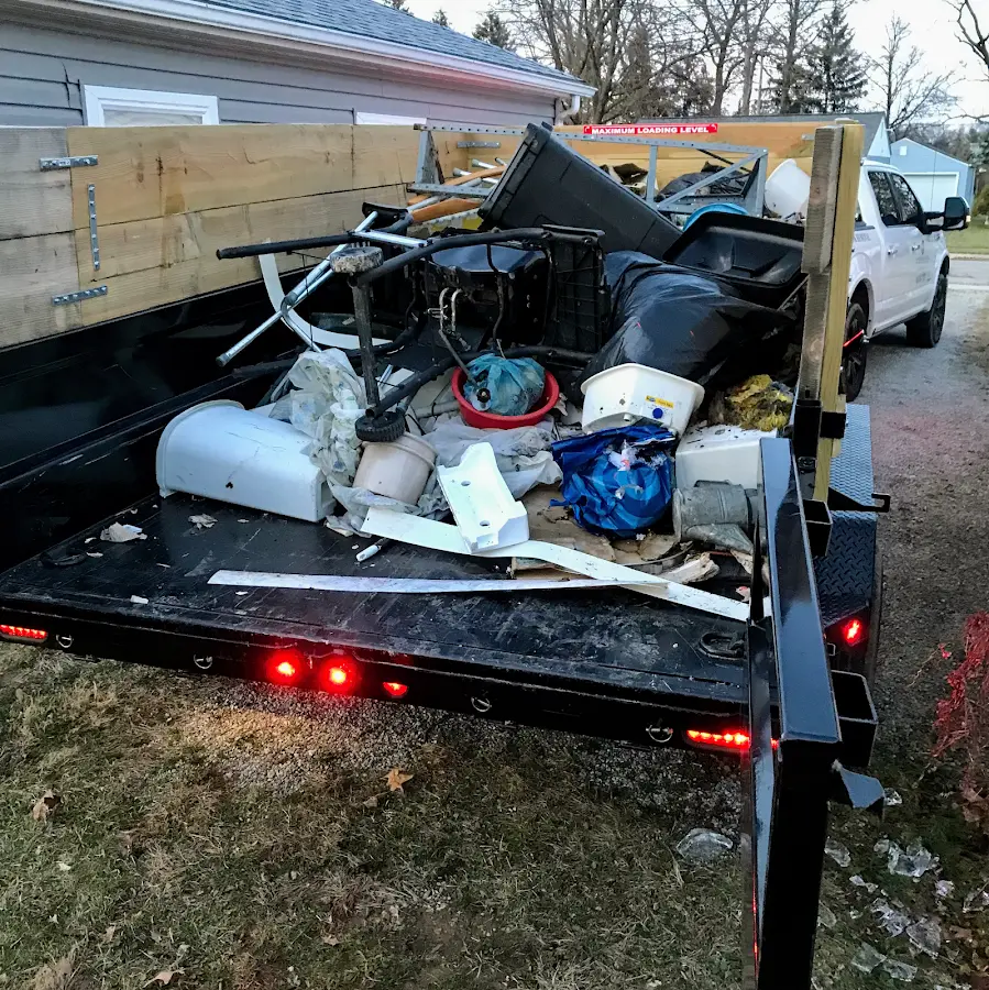 Roll-off dumpster delivered to a residential driveway in Streator